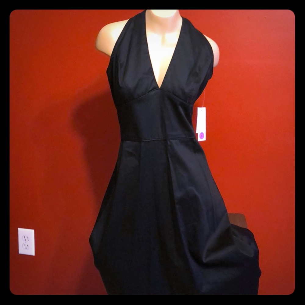 Black halter dress